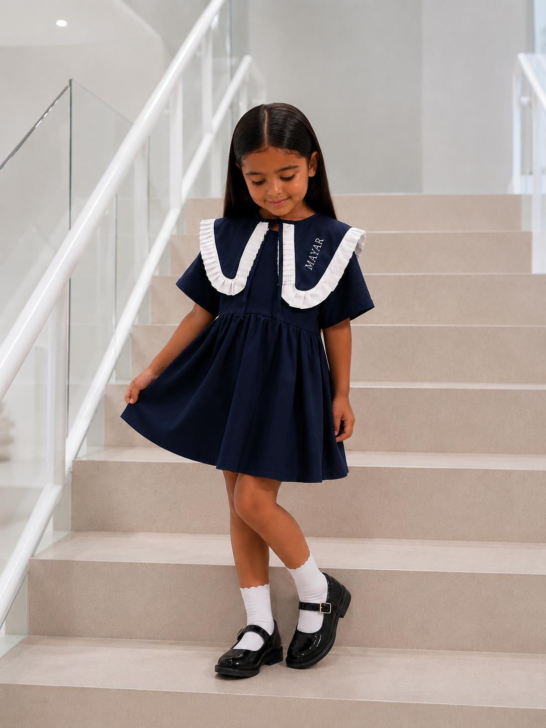 Navy Collar Dress