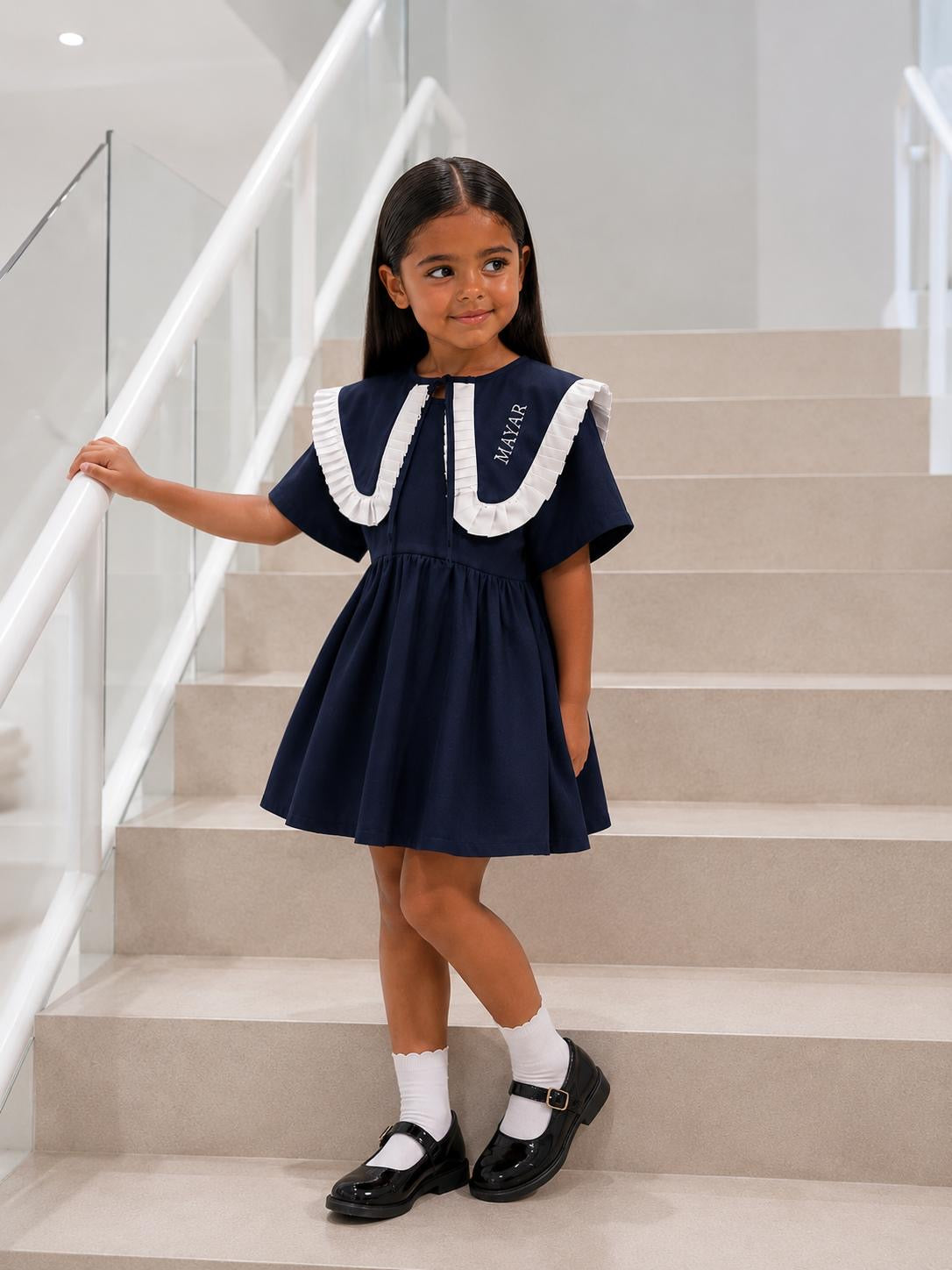 Navy Collar Dress