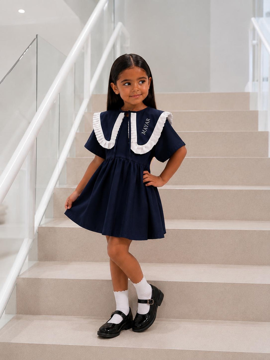 Navy Collar Dress